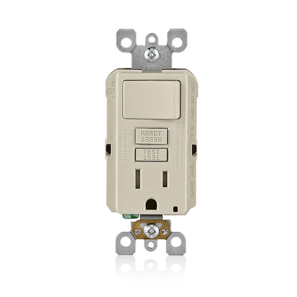 15 Amp 125-Volt Combo Self-Test Tamper-Resistant GFCI Outlet and Switch, White - Super Arbor