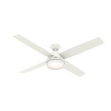 Hunter Dempsey 60-in Fresh White LED Indoor Ceiling Fan with Remote (4-Blade)