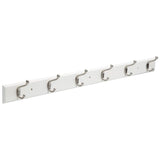 45 in. White and Satin Nickel Heavy Duty Hook Rack