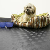 Rubber-Cal "Diamond-Grip" 4 ft. x 30 ft. Black Commercial PVC Flooring