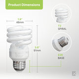 Philips 60-Watt Equivalent T2 A-Line Spiral CFL Light Bulb, Cool White 4100K