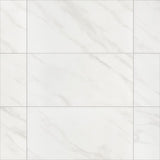 Bianco Carrara 12-in x 24-in Glazed Ceramic Marble Look Floor and Wall Tile (1.92-sq. ft/ Piece)