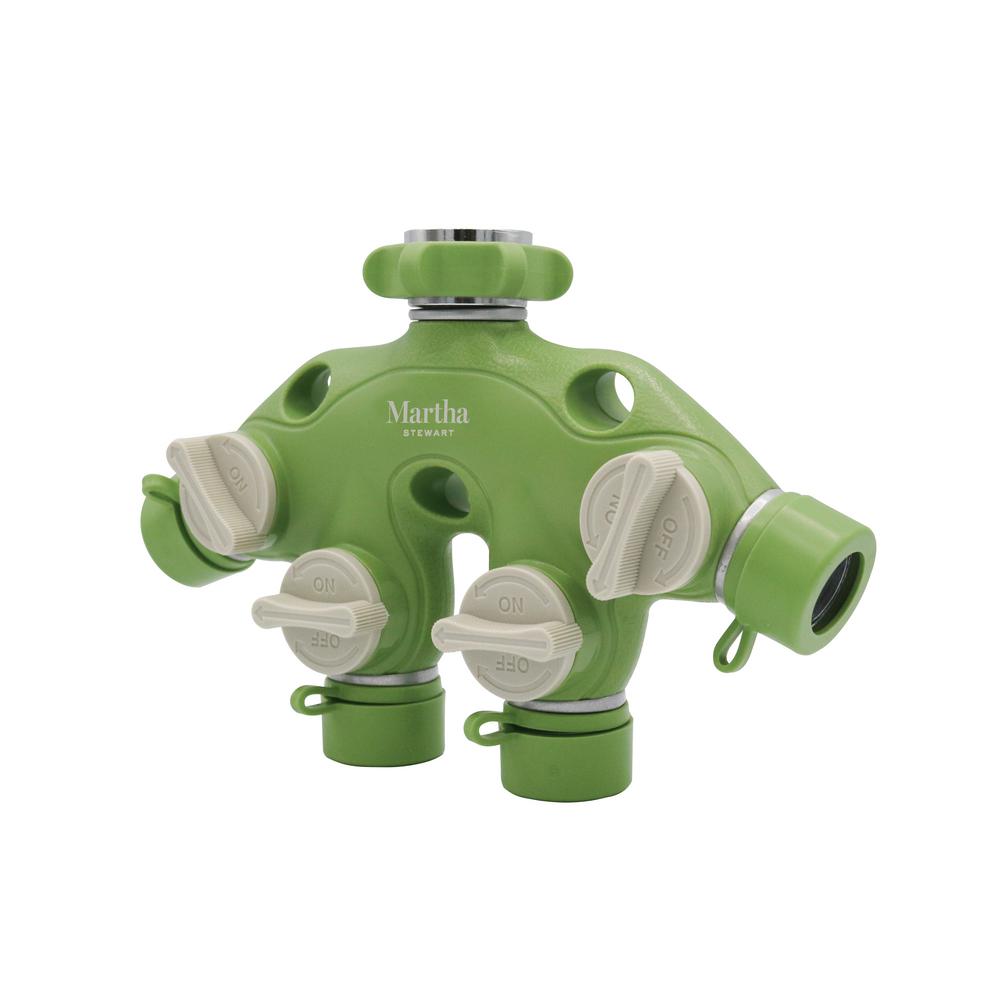 4-Way Heavy-Duty Metal Garden Hose Tap Adapter Faucet Splitter - Super Arbor
