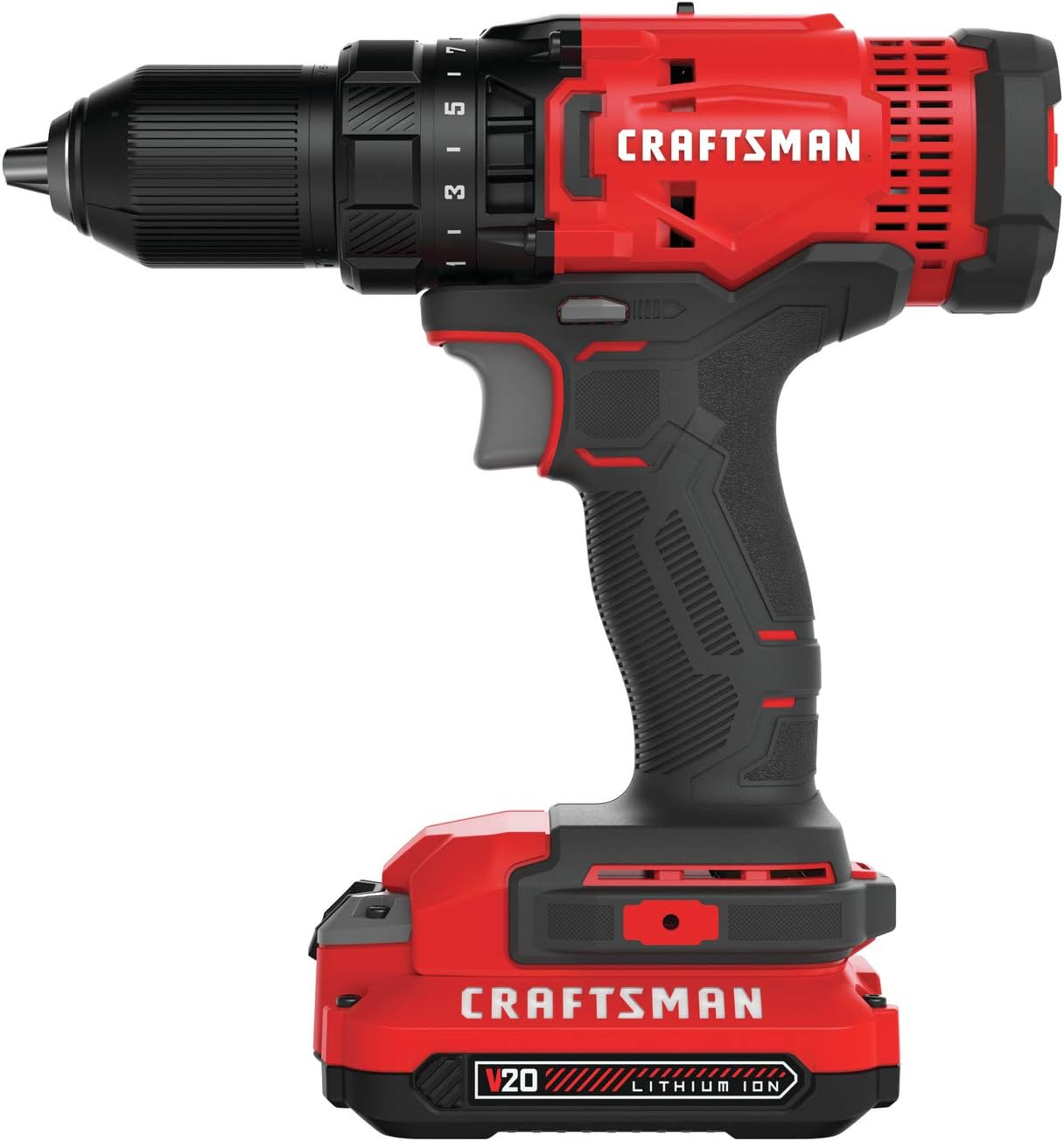 CRAFTSMAN V20 Cordless Drill/Driver Kit, 1/2 in., Battery & Charger Included (CMCD700C1)
