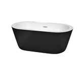 Mermaid 60 in. Acrylic Flatbottom Bathtub in Black with Matte Black Trim - Super Arbor