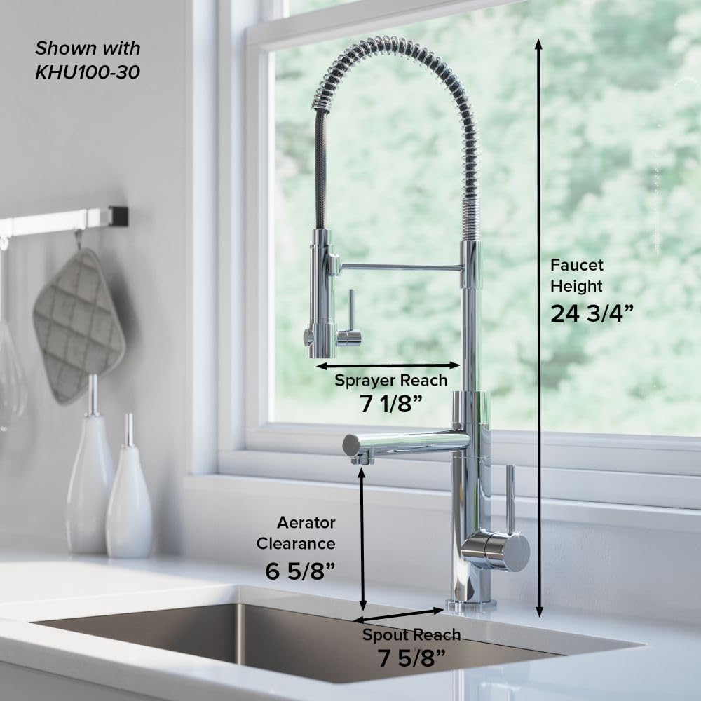 KRAUS Artec Pro Single-Handle Pull-Down Sprayer Kitchen Faucet with Pot Filler, Brushed Gold (KPF-1603BG)