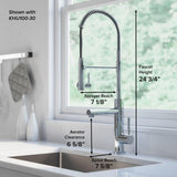 KRAUS Artec Pro Single-Handle Pull-Down Sprayer Kitchen Faucet with Pot Filler, Brushed Gold (KPF-1603BG)