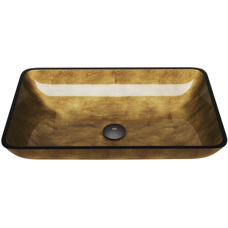 VIGO Onyx Handmade Glass Rectangle Vessel Bathroom Sink in Gray Onyx