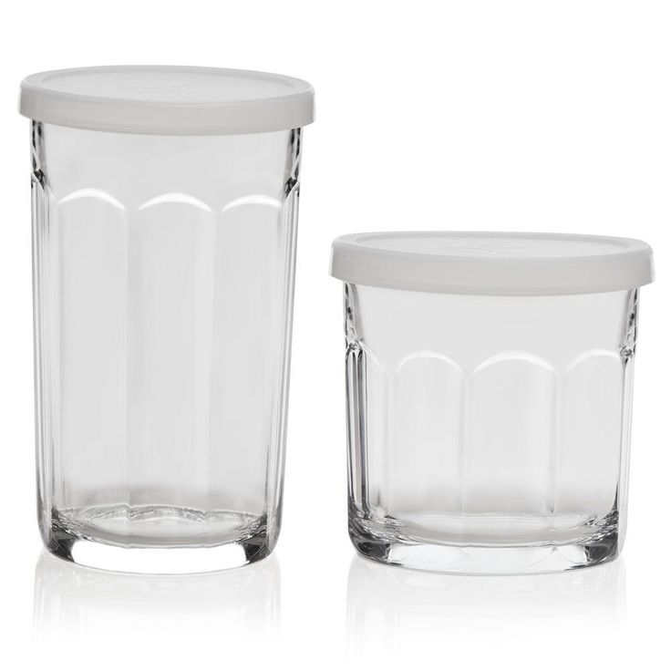 Able 8-Piece Clear Glass Drinkware Set with Lids