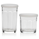 Able 8-Piece Clear Glass Drinkware Set with Lids