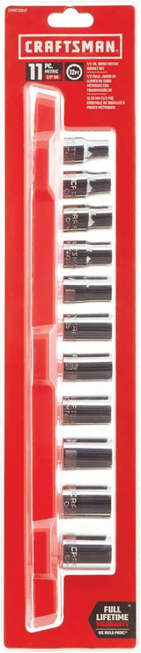 CRAFTSMAN 11-Piece Metric 1/2-in Drive 12-Point Shallow Socket Set