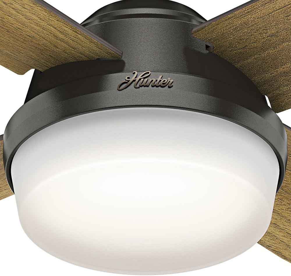 Hunter Dempsey 60-in Brushed Nickel LED Indoor Ceiling Fan with Remote, 4-Blade