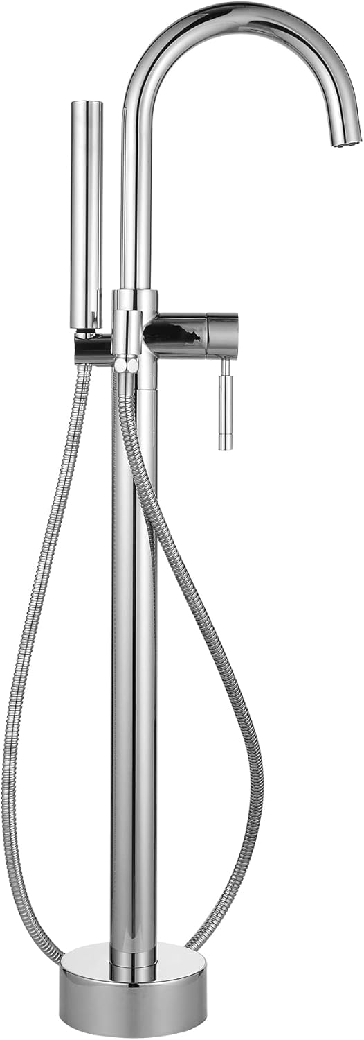 Ove Decors Athena Chrome 1-Handle Freestanding Bathtub Faucet with Hand Shower