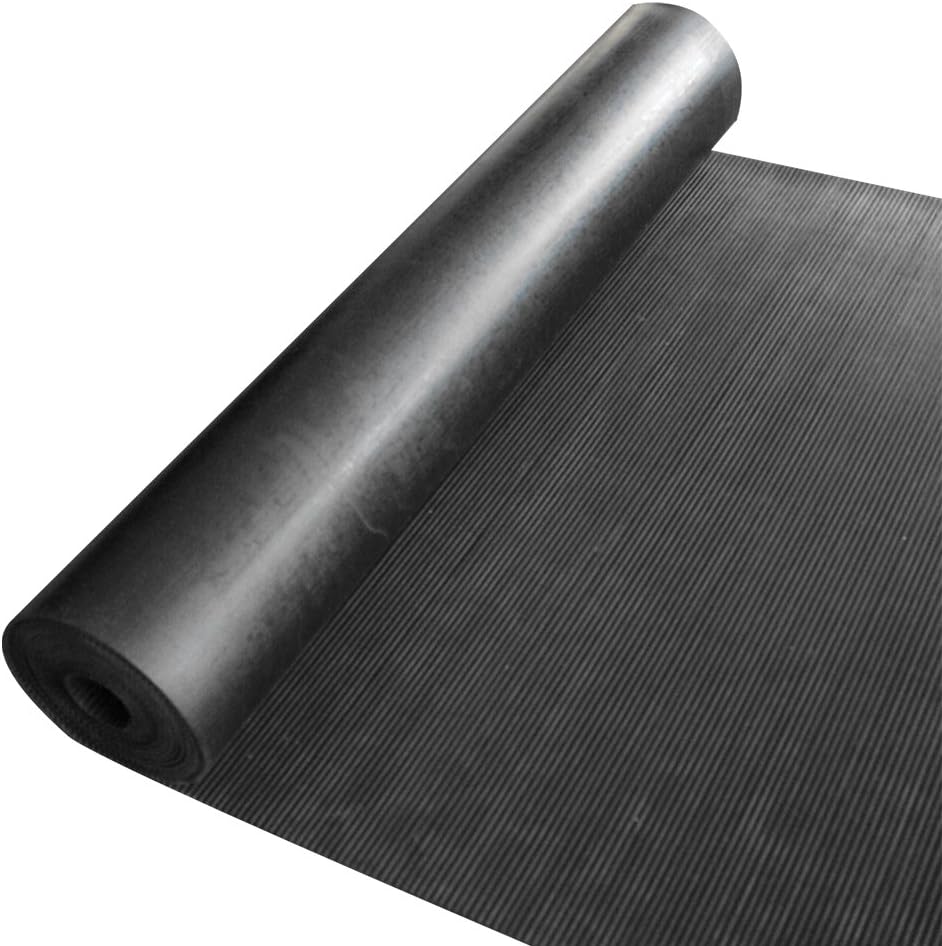 Rubber-Cal Ramp-Cleat Non-Slip Outdoor Rubber Mat, 1/8 in Thick, 3 ft x 8 ft