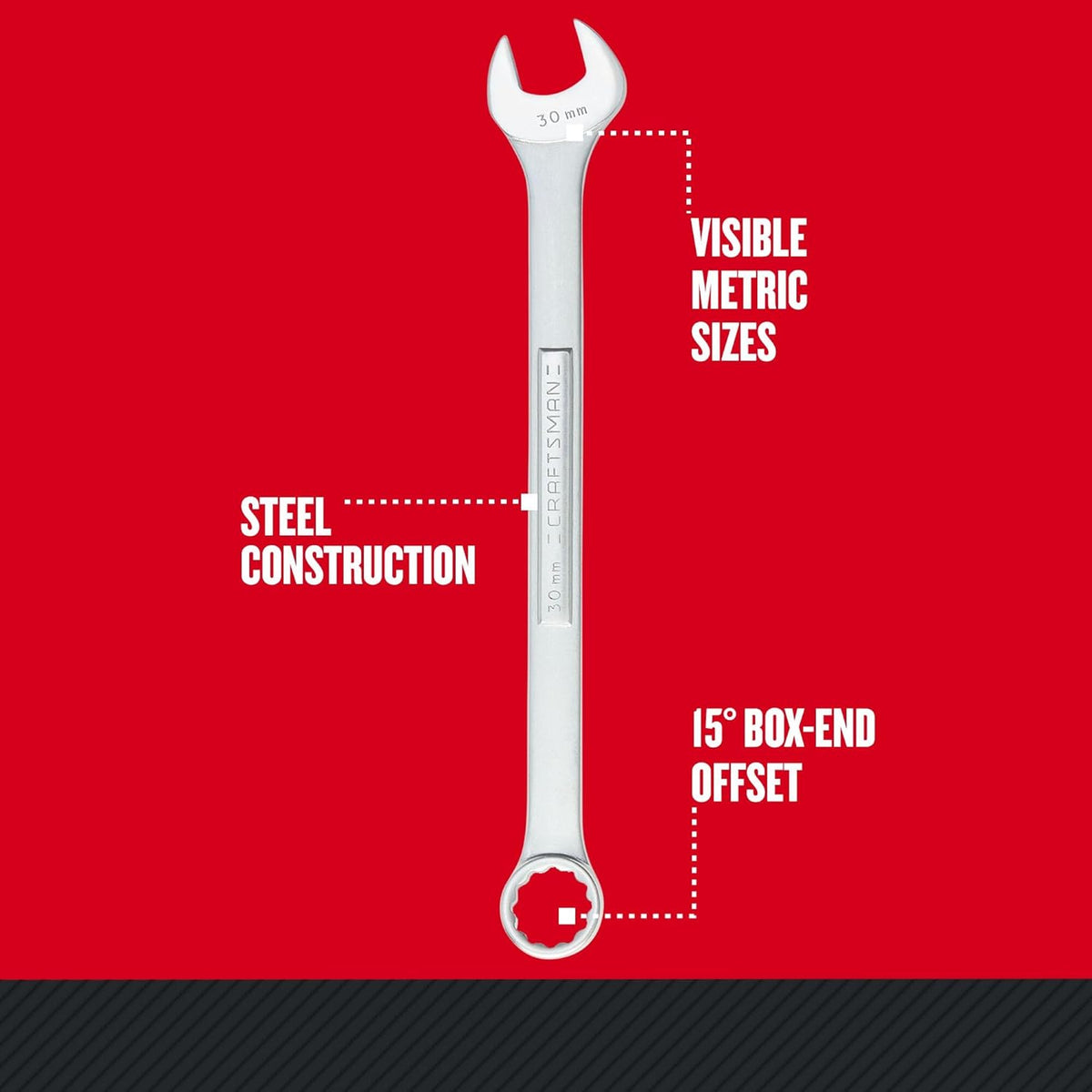 Craftsman 12-Point Metric Jumbo Combination Wrench Set, 5-Piece (CMMT12055)