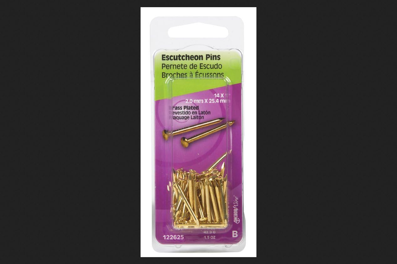 Hillman 14 Ga. x 1 in. Brass-Plated Steel Escutcheon Pins, 1 Pack, 1.5 oz