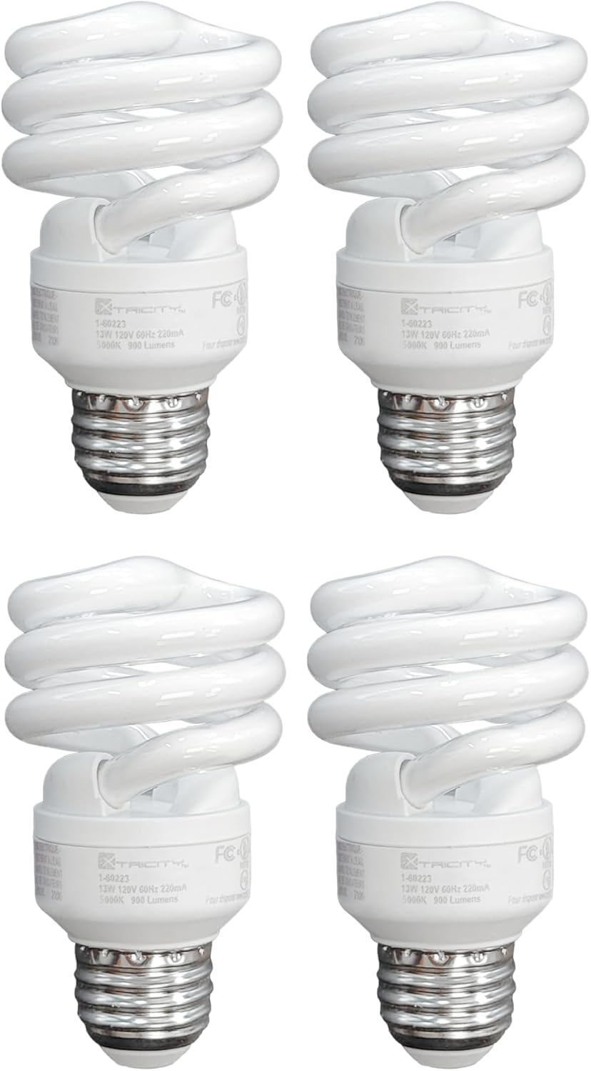 Philips 60-Watt Equivalent T2 A-Line Spiral CFL Light Bulb, Cool White 4100K