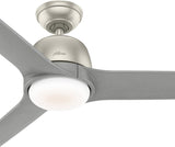 Hunter Advocate WiFi-Enabled DC Motor 54-in Matte Nickel Indoor Smart Ceiling Fan with Remote, Integrated LED Light (4-Blade)