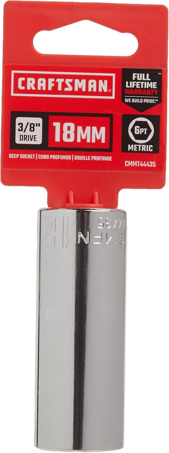 CRAFTSMAN Metric 3/8-in Drive 6-Point 18mm Deep Socket (CMMT44435)