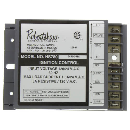Rheem 62-22578-01 control board - front view (Voltage: 120v, 24V; Product Type: Control Board)