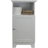 Contemporary Country 13.5 in. W x 11.75 in. D x 27.5 in. H Free Standing Single Door Cabinet With Shaker Panels in White - Super Arbor