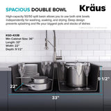 Drop-in/Undermount Granite Composite 33 in. 1-Hole 50/50 Double Basin Kitchen Sink Kit in Black Onyx - Super Arbor