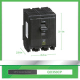 Square D QO 50-Amp 2-Pole Standard Trip Circuit Breaker, 120/240V, 10kA