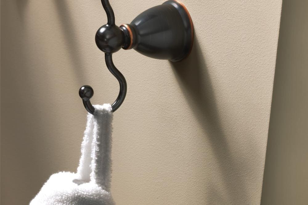 Moen Caldwell Double Hook Mediterranean Bronze Towel Hook, Wall-Mount