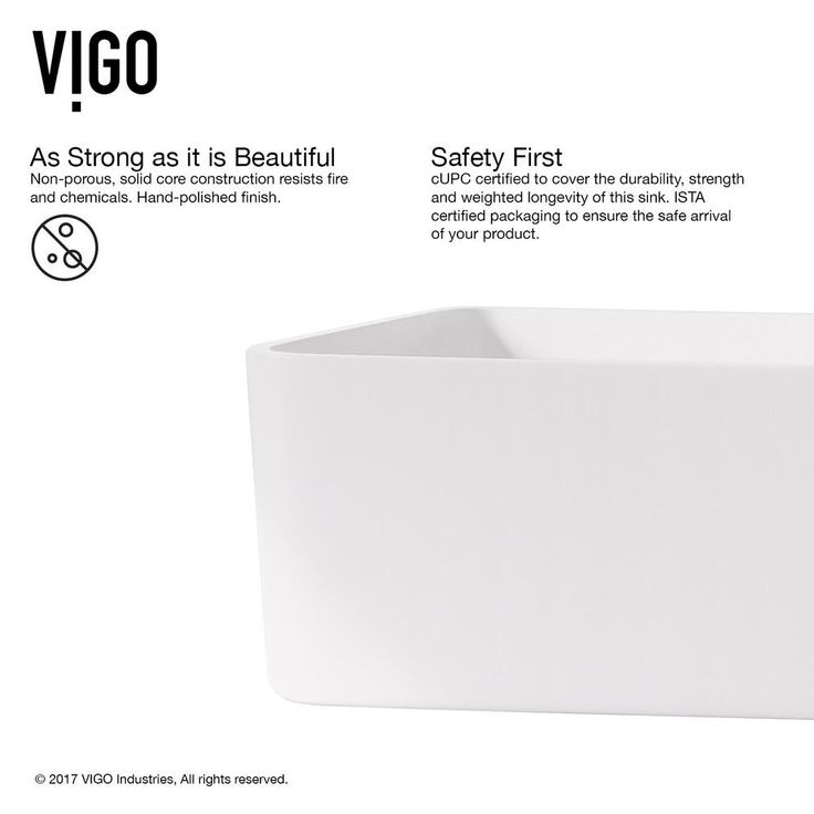 VIGO Jasmine Handmade Matte Stone Rectangle Vessel Bathroom Sink in Matte White