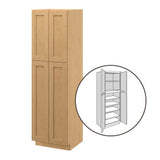 allen + roth Innsbrook 24-in W x 84-in H x 24-in D Rye Pantry Fully Assembled Cabinet (Flat Panel Shaker Door Style)