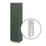 allen + roth Galway 18-in W x 90-in H x 24-in D Sage Pantry Fully Assembled Cabinet (Flat Panel Shaker Door Style)