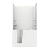 Rampart 3.9 ft. Walk-in Whirlpool and Air Bathtub with 4 in. Tile Easy Up Adhesive Wall Surround in White - Super Arbor