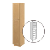 allen + roth Innsbrook 15-in W x 84-in H x 24-in D Rye Pantry Fully Assembled Cabinet (Flat Panel Shaker Door Style)