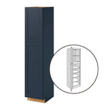 allen + roth Port 18-in W x 84-in H x 24-in D Navy Pantry Fully Assembled Cabinet (Flat Panel Shaker Door Style)