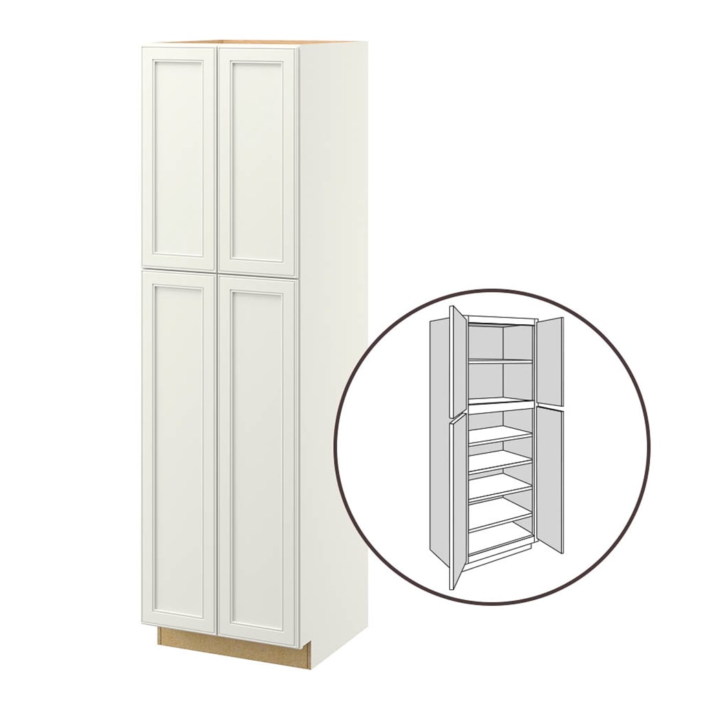 allen + roth McKeller 24-in W x 84-in H x 24-in D Linen Pantry Fully Assembled Cabinet (Flat Panel Square Door Style)