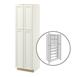 allen + roth McKeller 24-in W x 84-in H x 24-in D Linen Pantry Fully Assembled Cabinet (Flat Panel Square Door Style)