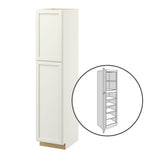 allen + roth McKeller 18-in W x 90-in H x 24-in D Linen Pantry Fully Assembled Cabinet (Flat Panel Square Door Style)