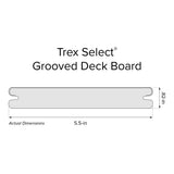 Trex Select 1-in x 6-in x 20-ft Saddle Grooved Composite Deck Board