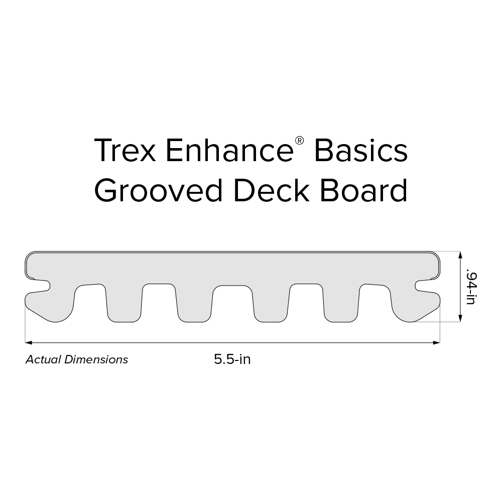 Trex Enhance Basics 1-in x 6-in Composite Deck Board