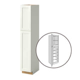 allen + roth Aveley 15-in W x 84-in H x 24-in D Linen Pantry Fully Assembled Cabinet (Flat Panel Shaker Door Style)