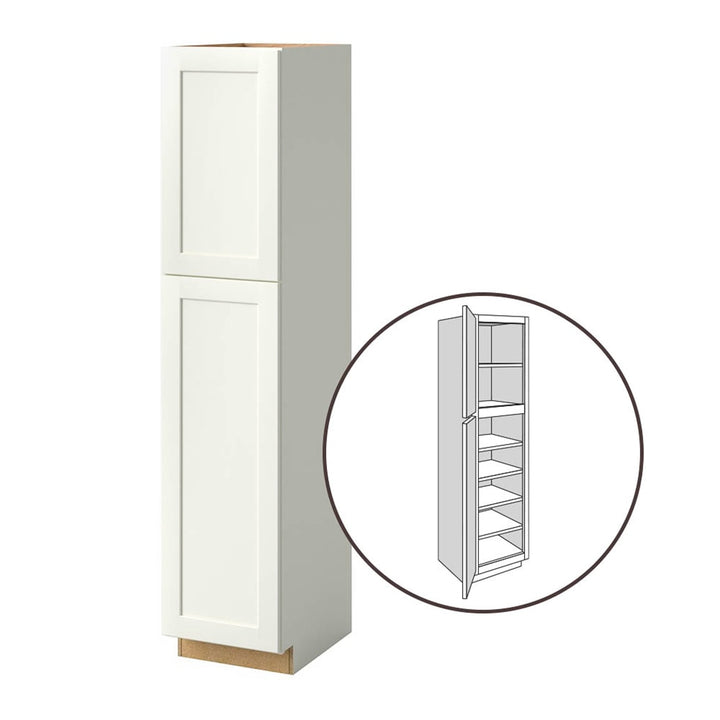 allen + roth Aveley 18-in W x 84-in H x 24-in D Linen Pantry Fully Assembled Cabinet (Flat Panel Shaker Door Style)