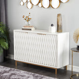 Grayson Lane White 1 Shelf and 3 Doors Accent Chest