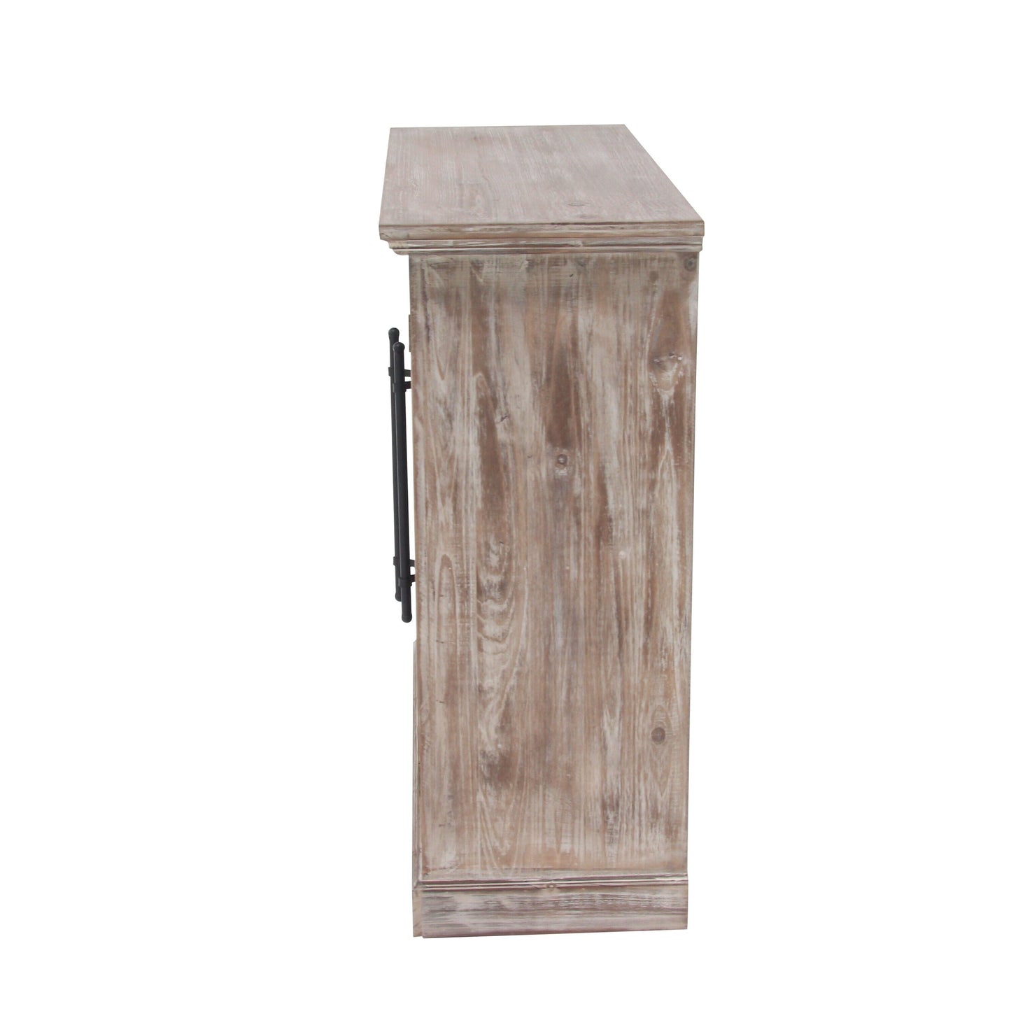 Grayson Lane Brown 1 Shelf and 2 Doors with Glass Front Panels Pine Accent Chest