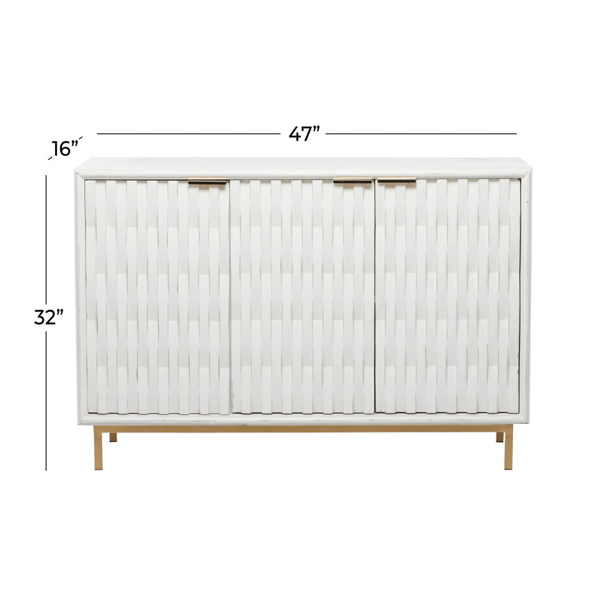 Grayson Lane White 1 Shelf and 3 Doors Accent Chest