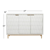 Grayson Lane White 1 Shelf and 3 Doors Accent Chest