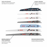 Bosch 7-Pack Demolition Reciprocating Saw Blade Set
