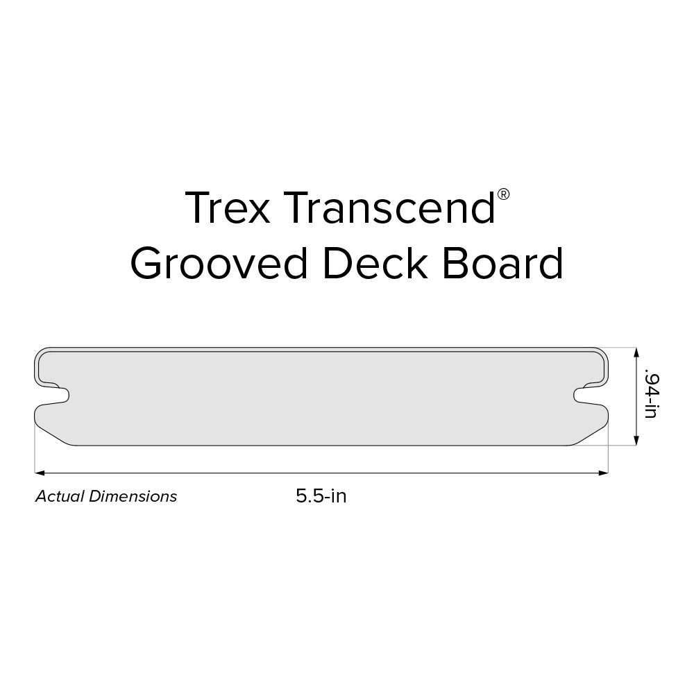 Trex Transcend 1-in x 6-in Composite Deck Board