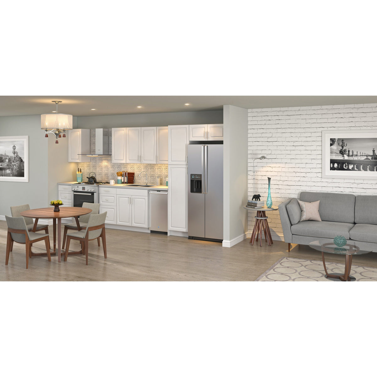 Project Source Cheyenne White 15-in W x 34.5-in H x 24.56-in D White 1-Drawer Base Ready To Assemble Cabinet (Raised Panel Square Style)