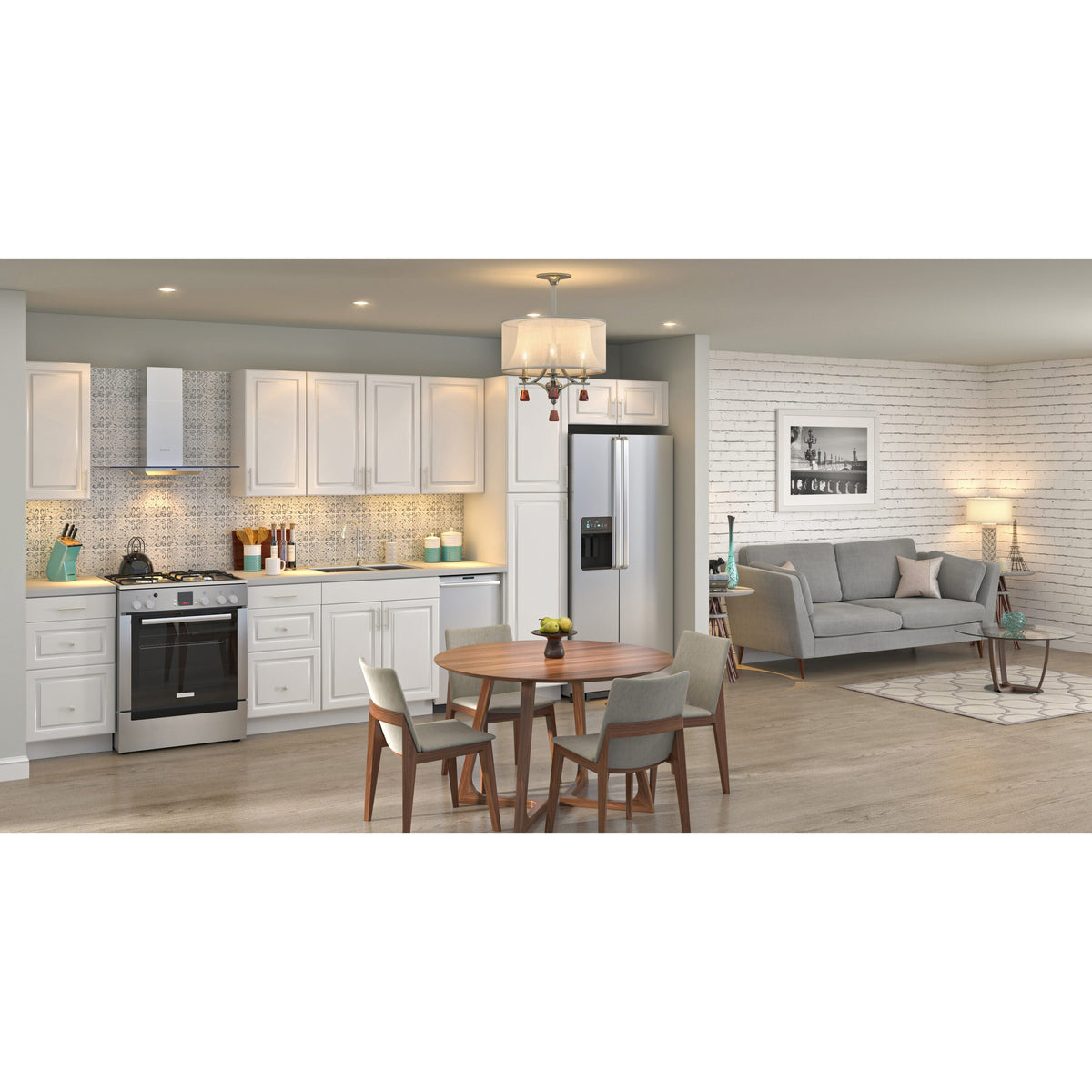 Project Source Cheyenne White 15-in W x 34.5-in H x 24.56-in D White 1-Drawer Base Ready To Assemble Cabinet (Raised Panel Square Style)