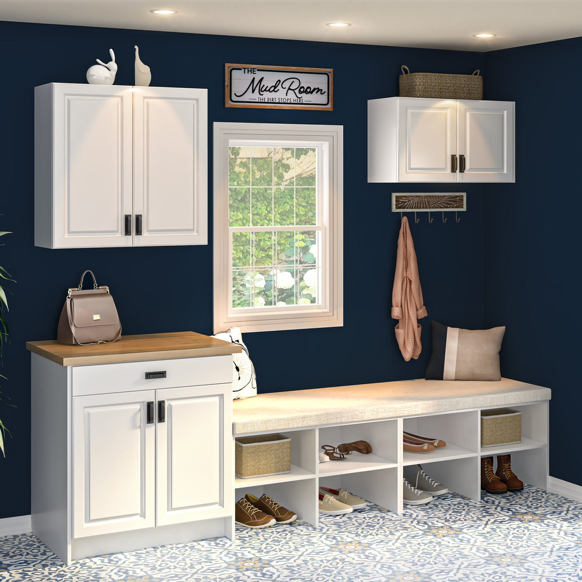 Project Source Cheyenne White 12-in W x 34.5-in H x 24.56-in D White 1-Drawer Base Ready To Assemble Cabinet (Raised Panel Square Style)
